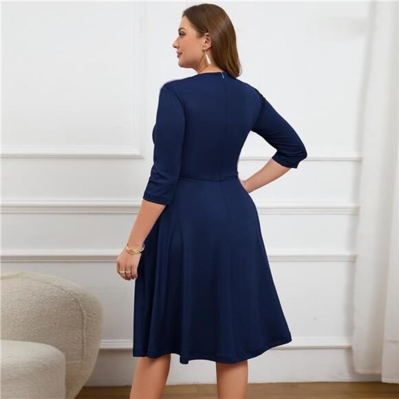 Formal Cocktail Dress Tie Front Adjustable Strap, Satin Midi Prom Wedding Dress - Picture 2 of 8